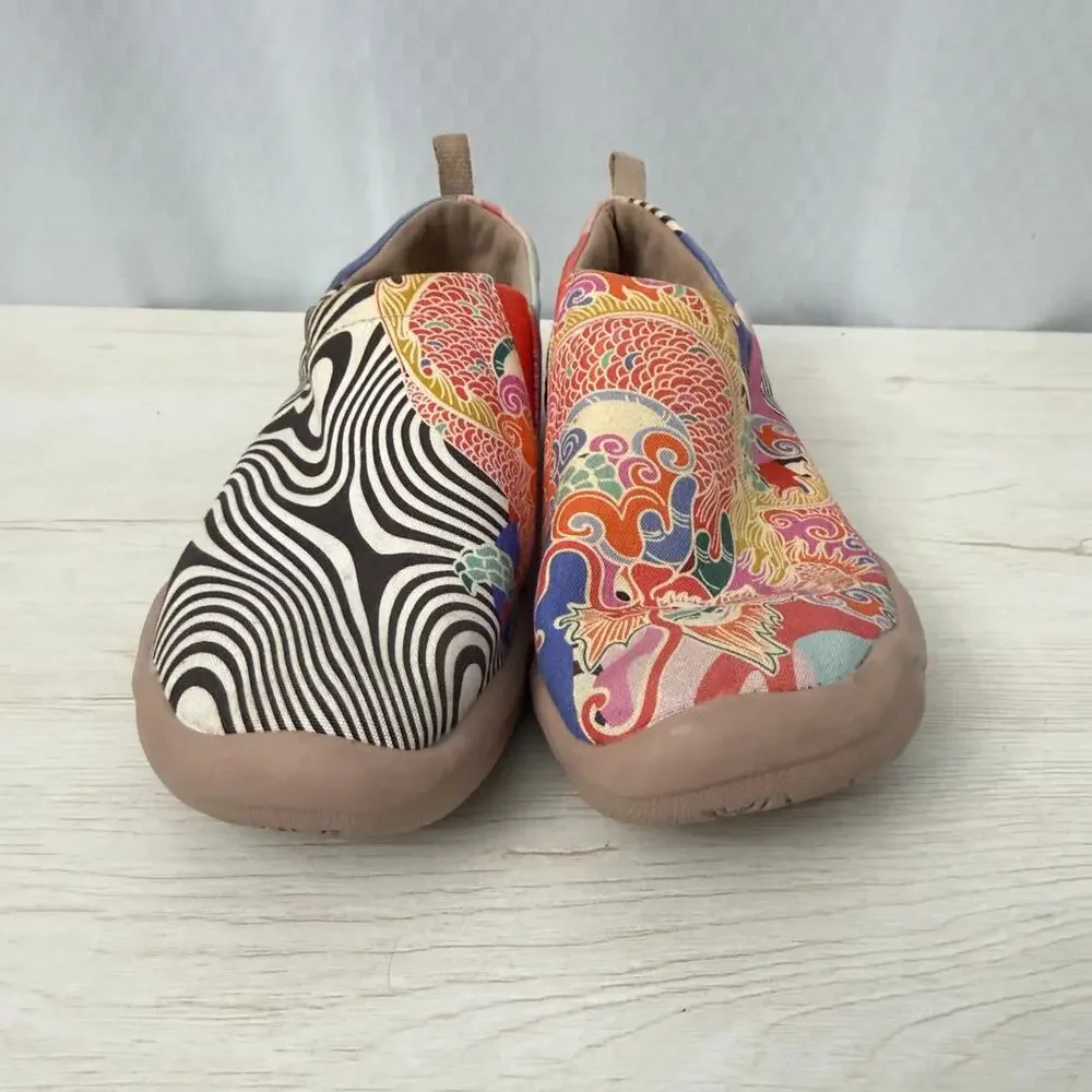 UIN Shoes Women’s Size 7.5 Flying Dragon Toledo Canvas Loafers Slip On Artsy